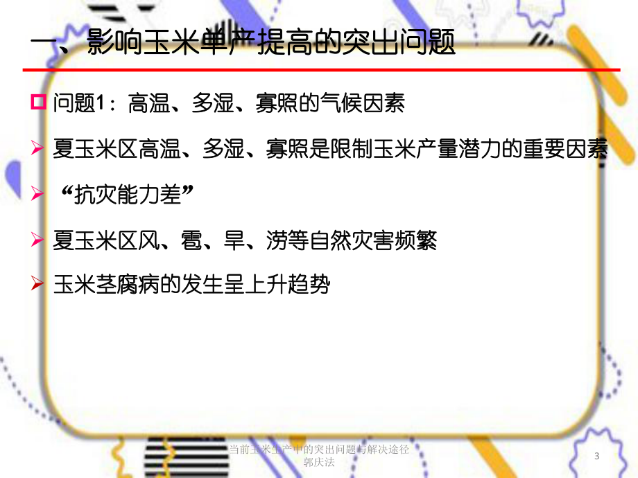 当前玉米生产中的突出问题与解决途径郭庆法课件.ppt_第3页