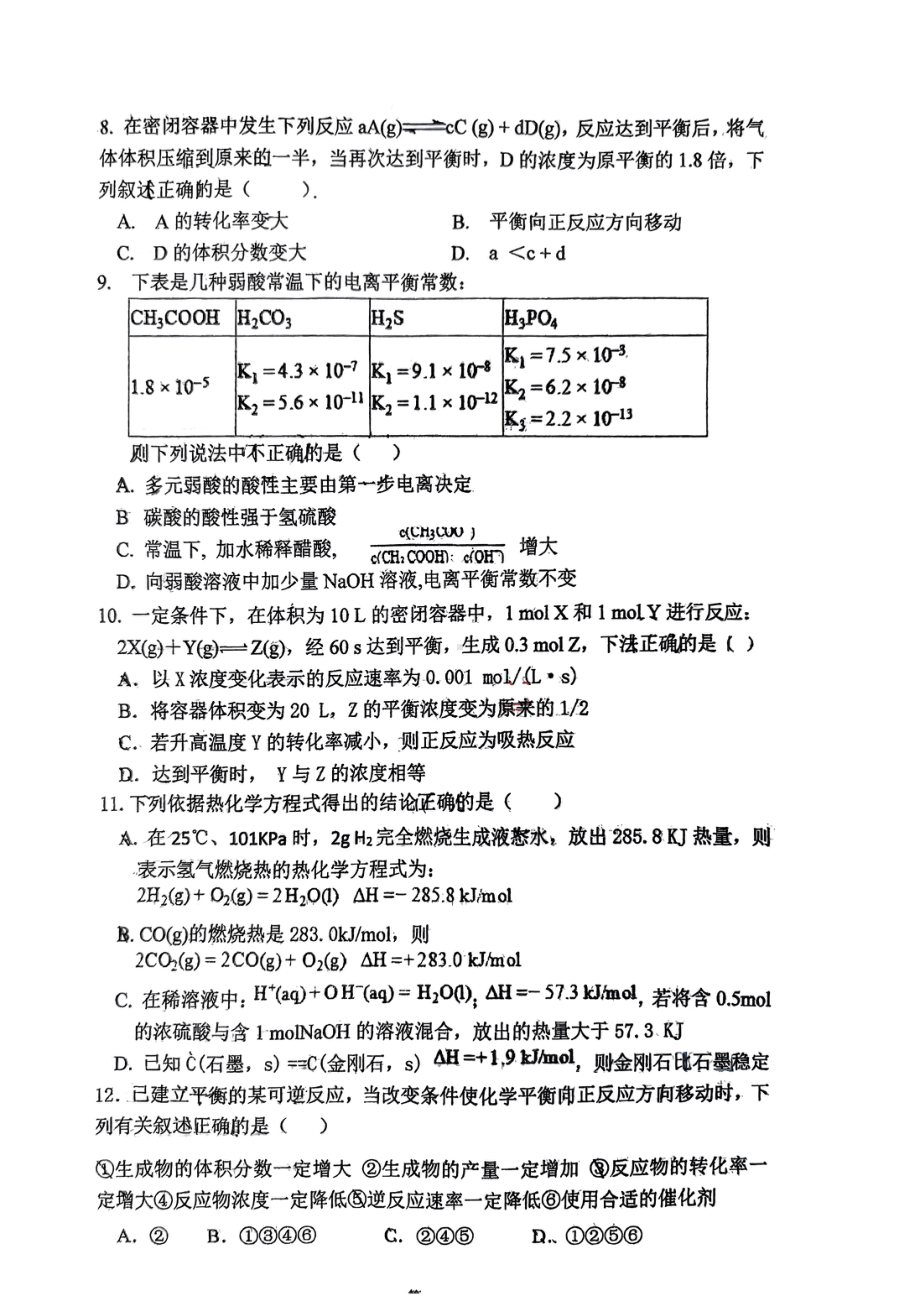 2022年秋石光高二期中化学试卷.pdf_第2页