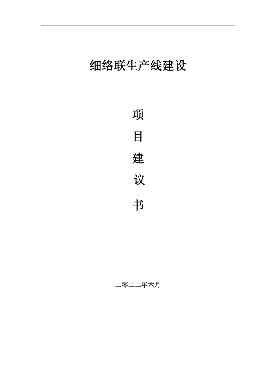 细络联生产线项目建议书（写作模板）.doc_第1页