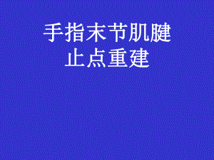 手指末节肌腱止点重建课件.ppt