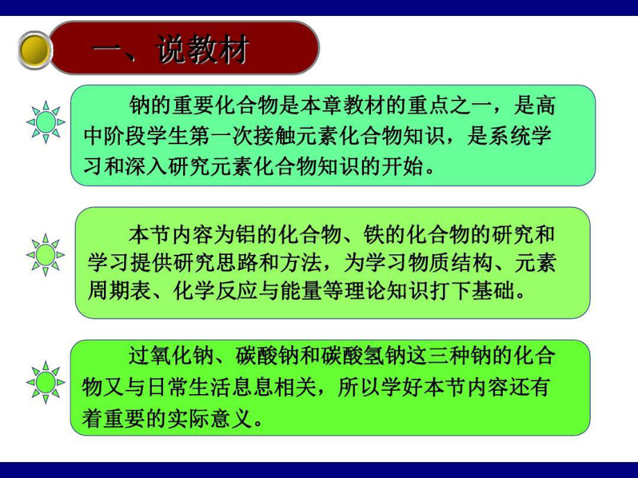 全国高中化学说课大赛-《课题：钠的重要化合物》一等奖共课件.ppt_第3页