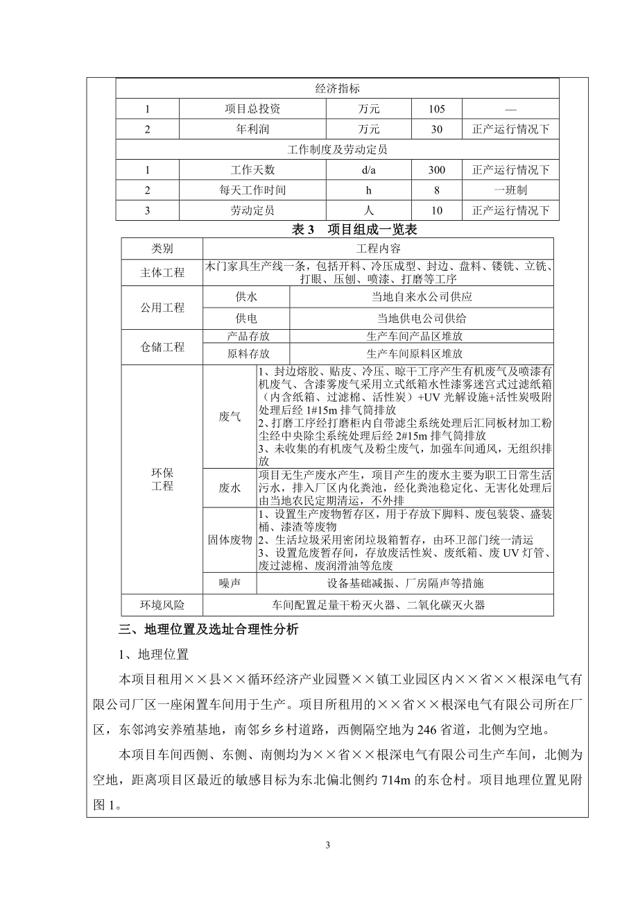 家具木门生产项目建设项目环境影响报告表参考模板范本.doc_第3页