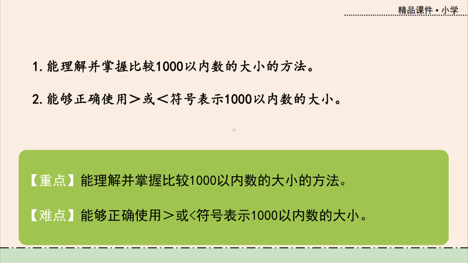 冀教版数学二年级数学下册第三单元教学课件第5课时-1000以内数的大小比较.pptx_第2页