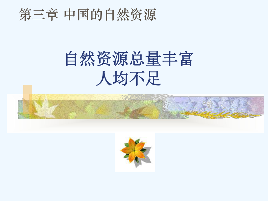 自然资源总量丰富-人均不足优质课件.ppt_第1页