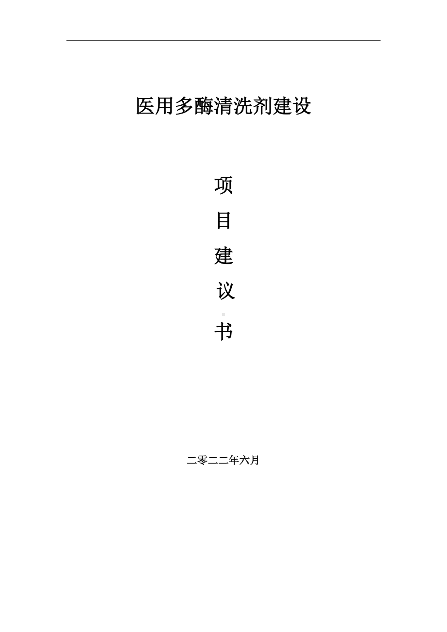 医用多酶清洗剂项目建议书（写作模板）.doc_第1页