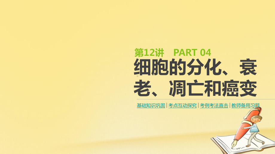 高考生物(全国版)一轮复习课件：第12讲-细胞的分化、衰老、凋亡和癌变.ppt_第1页