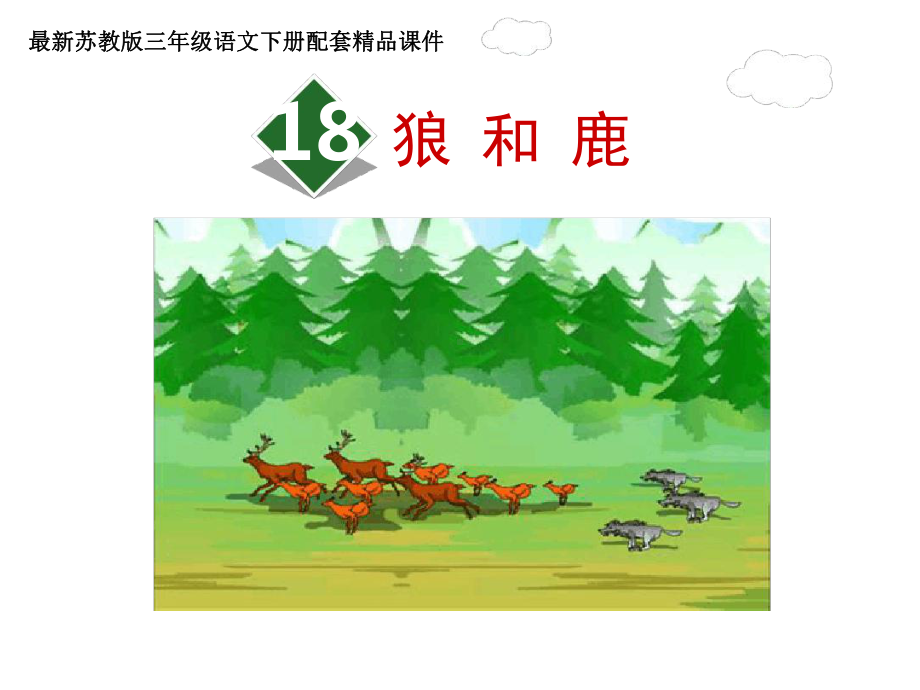 三年级下册语文课件-18狼和鹿∣苏教版共.ppt_第1页