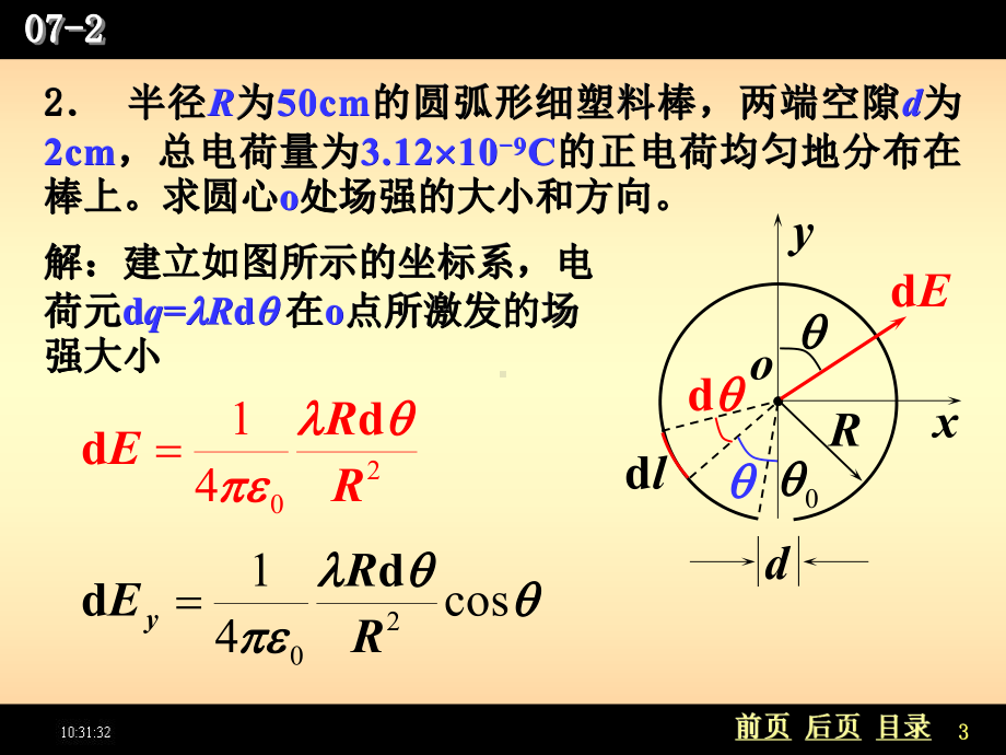 长L15cm的直导线AB上均匀地分布着线密度为参考教学课件.ppt_第3页