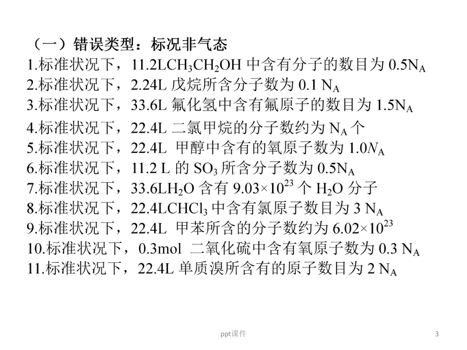 有关阿伏伽德罗常数计算课件.ppt_第3页