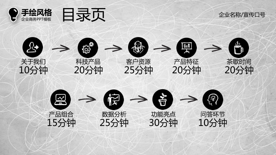 手绘风格手指动态企业商务通用模板课件.pptx_第3页