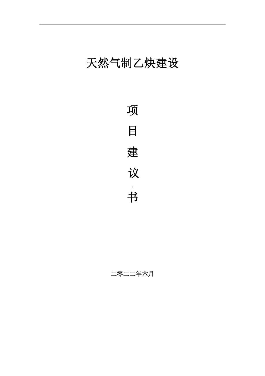 天然气制乙炔项目建议书（写作模板）.doc_第1页