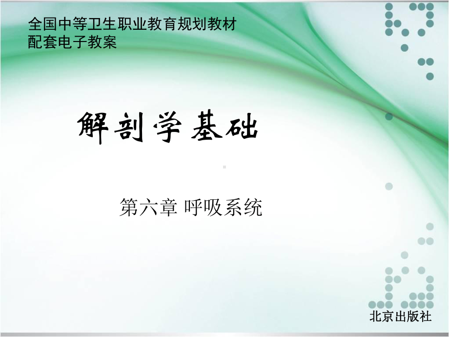 第六章-呼吸系统-解剖学基础中职课件.ppt_第1页