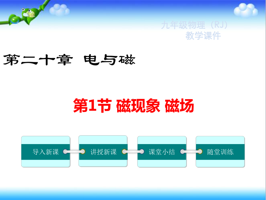 最新人教版初中物理九年级下册第1节磁现象磁场公开课课件.ppt_第1页