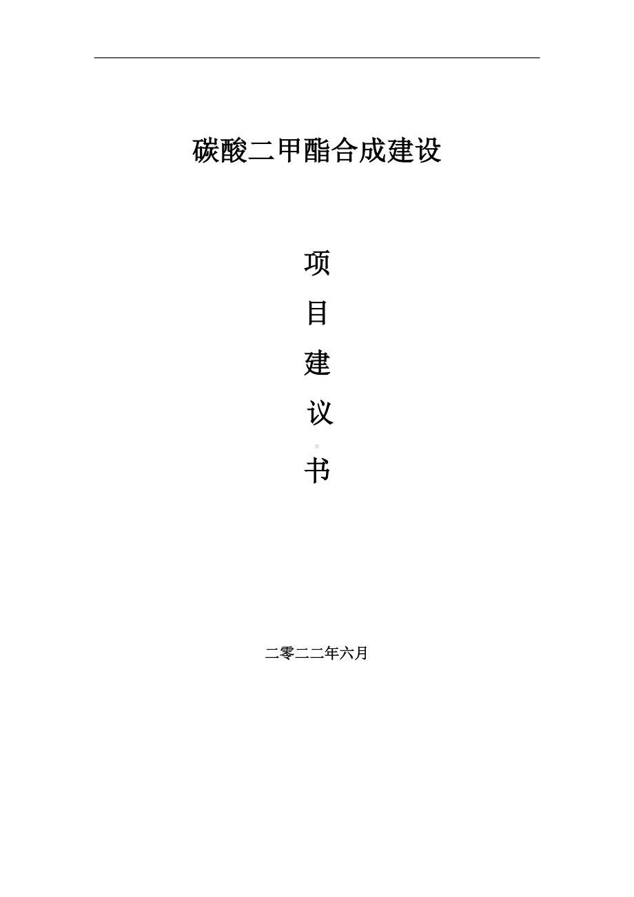 碳酸二甲酯合成项目建议书（写作模板）.doc_第1页