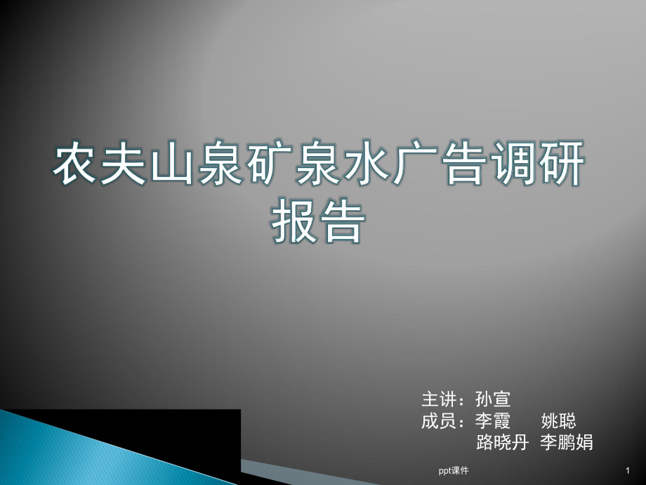 农夫山泉矿泉水广告调研报告课件.ppt_第1页