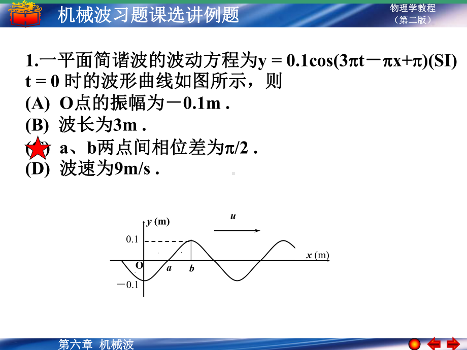 大学物理-机械波习题课选讲例题课件.ppt_第1页