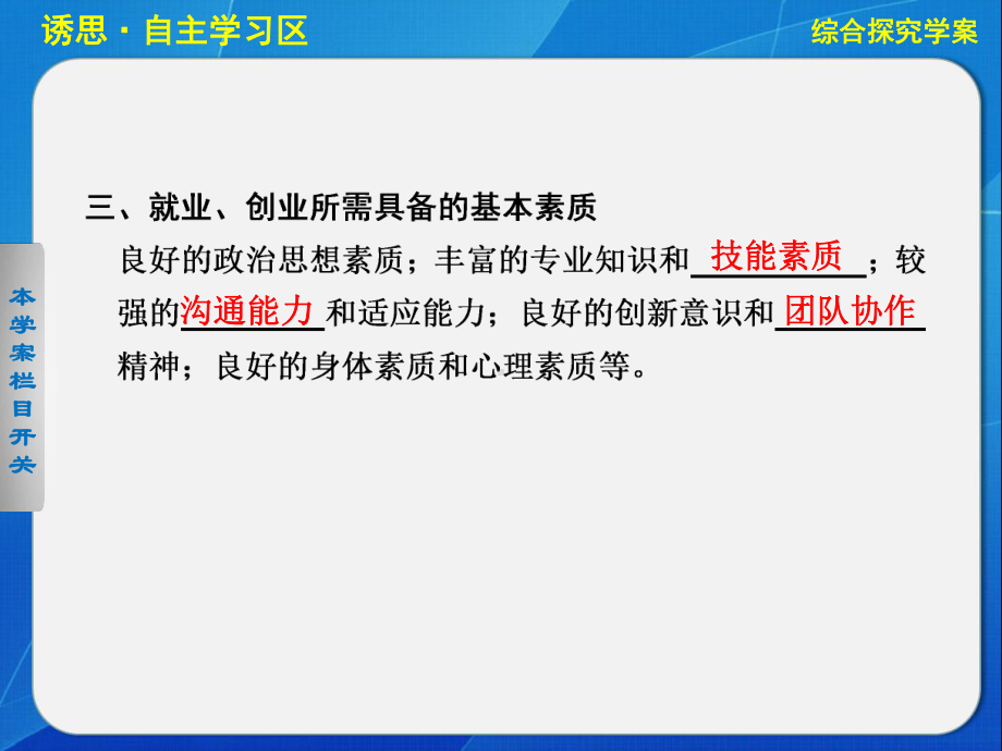 高中政治人教版必修1综合探究-做好就业与自主创业的准备课件.ppt_第3页