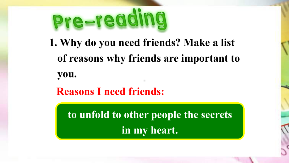 人教版高中英语Book1-Unit-1-Friendship-reading-公开课教学课件.ppt（纯ppt,不包含音视频素材）_第3页