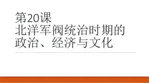 第20课北洋军阀统治时期的政治、经济与文化-说课课件.pptx