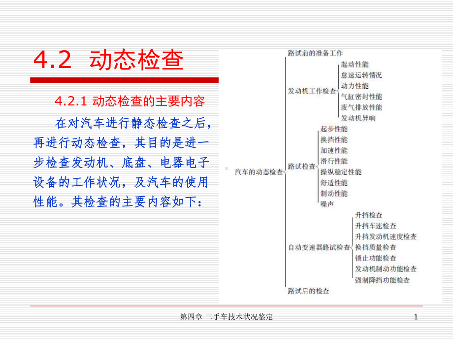 第4章-二手车技术状况鉴定-第二节-动态检查-汽车评估课件.ppt_第1页