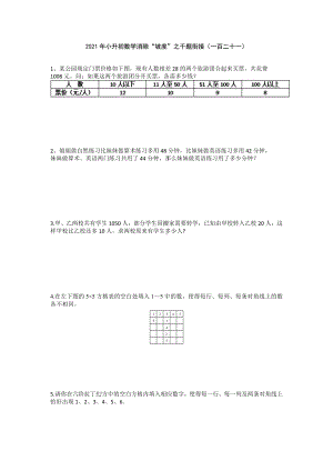 小升初数学消除“坡度”之千题衔接（一百二十一）人教版 无答案.doc