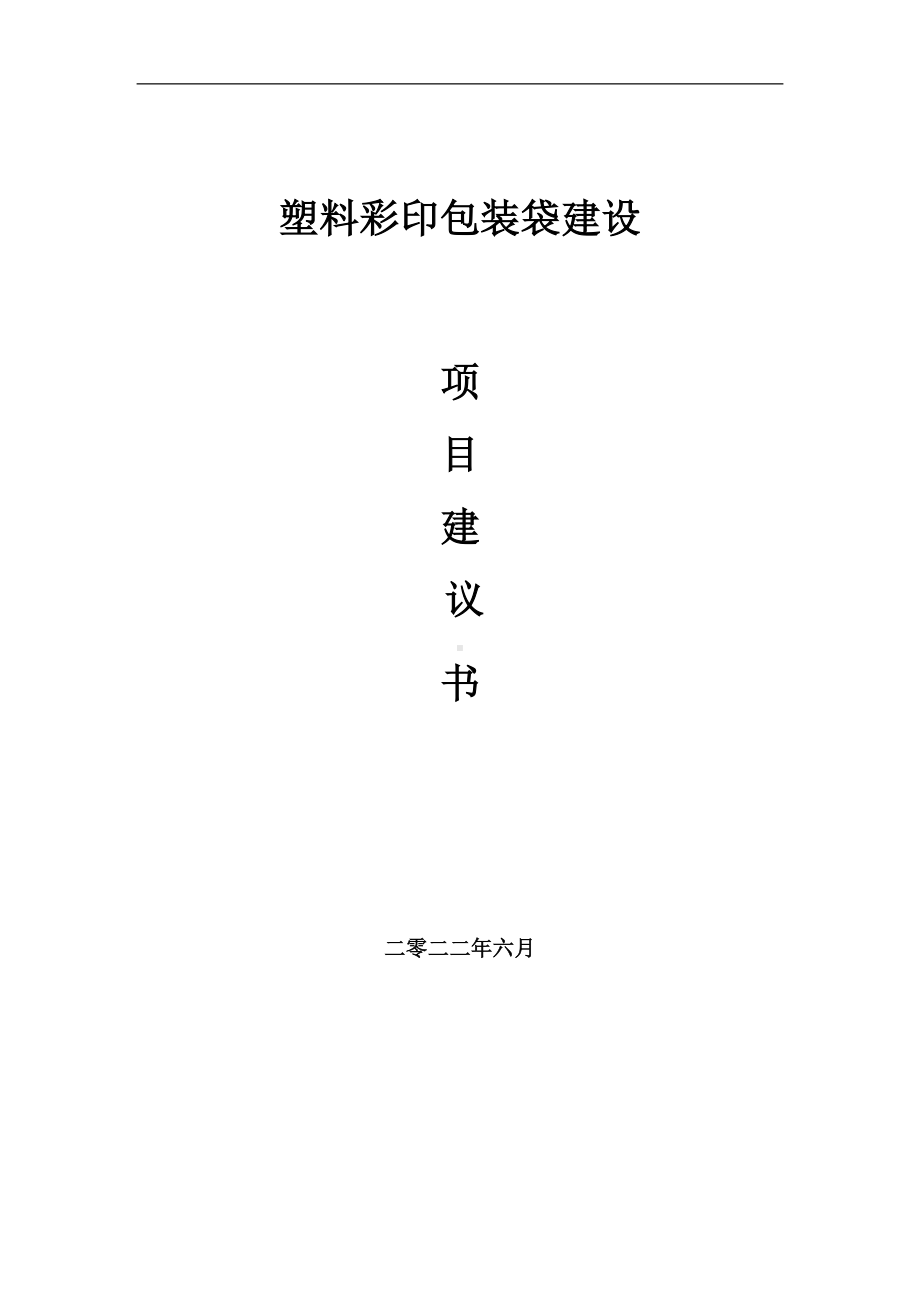 塑料彩印包装袋项目建议书（写作模板）.doc_第1页