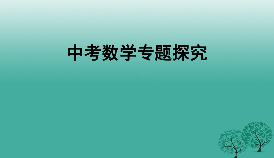 人教版初中中考数学九年级数学专题复习课件人教版课件.ppt_第1页