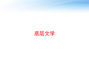 底层文学课件.ppt