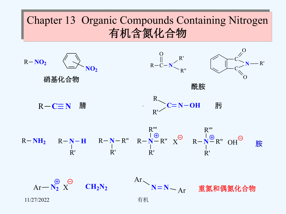 北大有机课件第十三章-有机含氮化合物-1.ppt_第1页