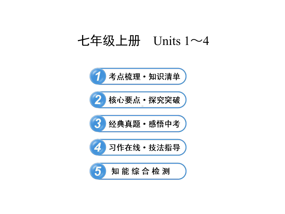 英语复习课件：七年级上册+Units+1-4(冀教版).ppt（纯ppt,不包含音视频素材）_第1页