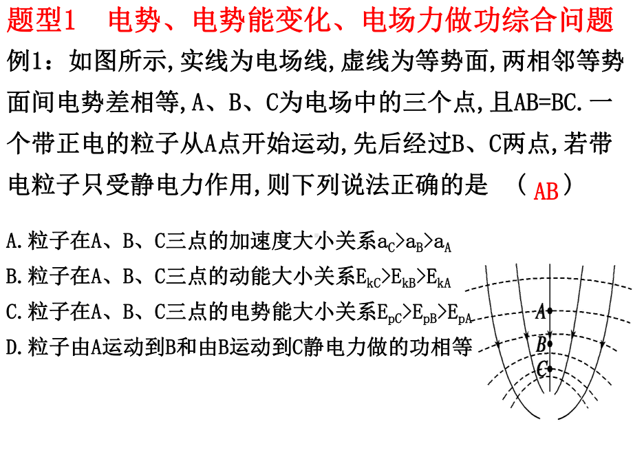 电势能变化电场力做功综合问题A粒子在AB课件.ppt_第1页