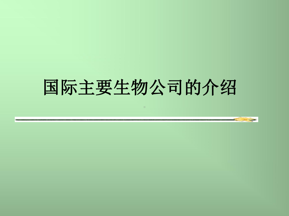 国际主要生物公司的介绍课件.ppt_第1页