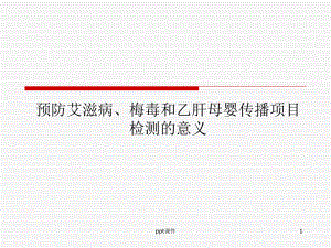 预防艾滋病、梅毒和乙肝母婴传播项目检测的意义课件.ppt