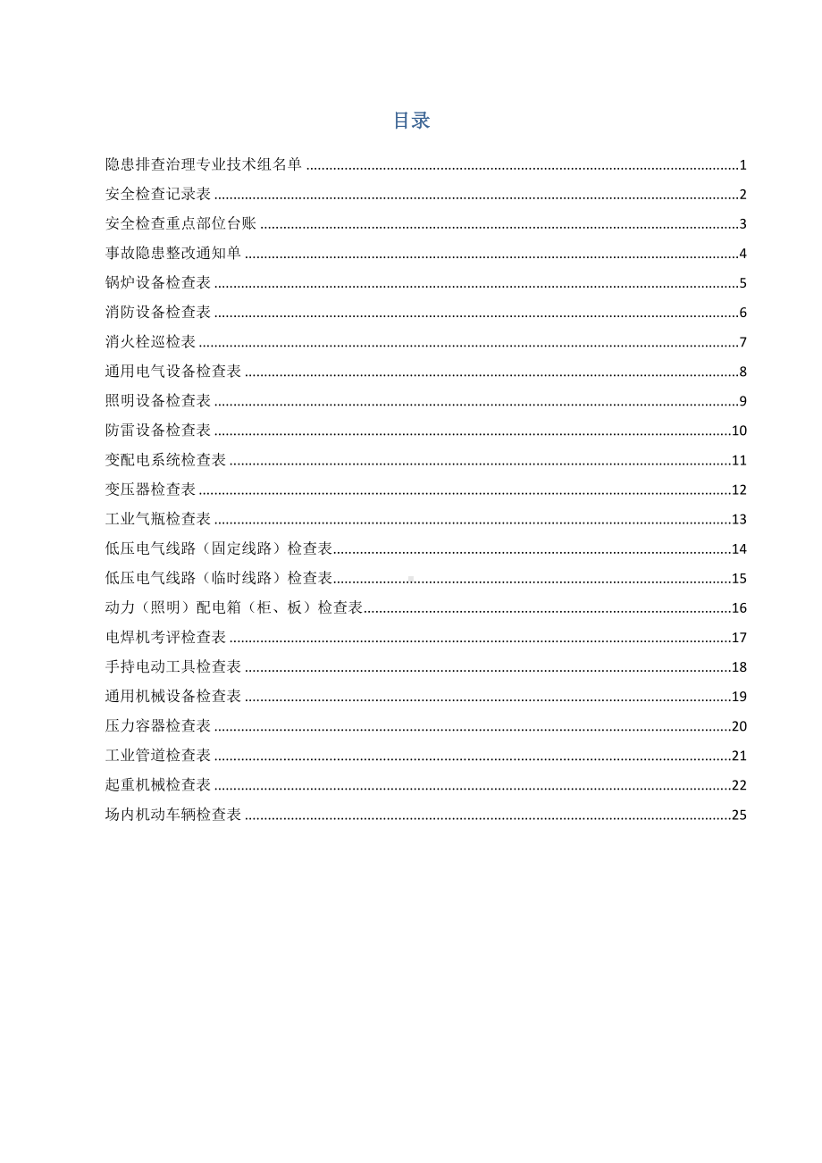 供热企业安全生产检查全套记录参考模板范本.docx_第1页