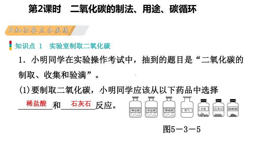 九年级化学上册第五章燃料53二氧化碳的性质和制法第2课时二氧化碳的制法、用途、碳循环练习课件(新版.ppt_第3页