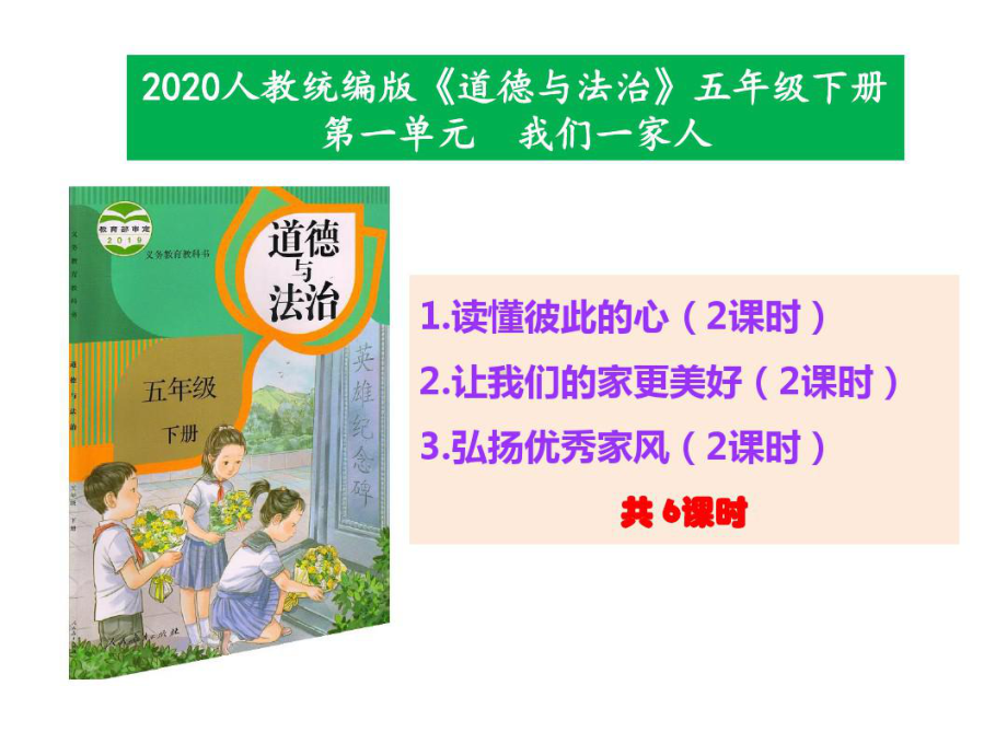 统编版道德与法治五年级下册第一单元《我们一家人》全部课件(共6课时)158页.ppt_第1页