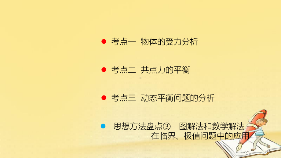 高考物理一轮总复习教学课件(人教版)：-受力分析-共点力的平衡.ppt_第2页