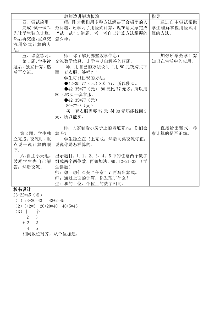 一年级下册数学教案-7.1.1 两位数加两位数（不进位）｜冀教版.docx_第2页