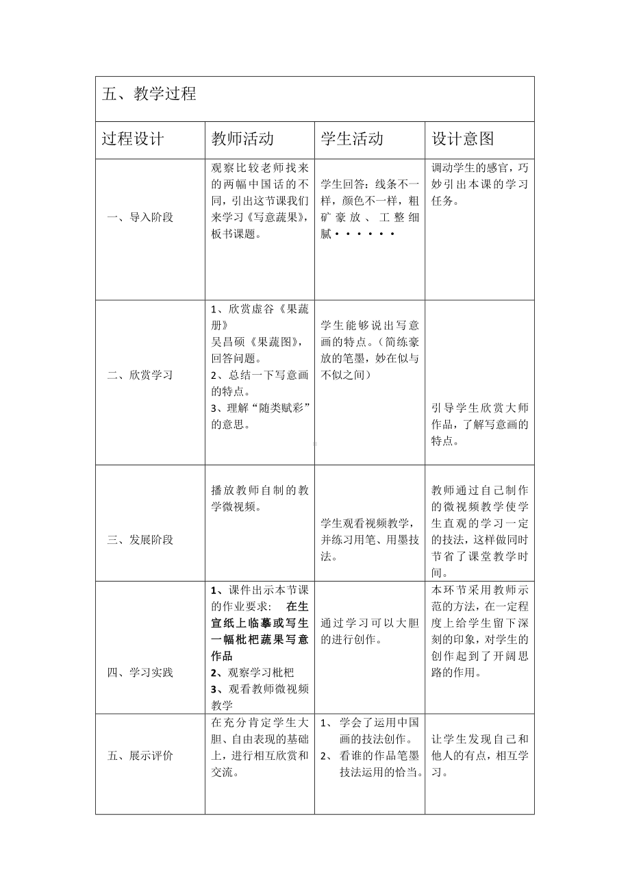 五年级下册美术教案-《第9课 写意蔬果》人教版.docx_第2页