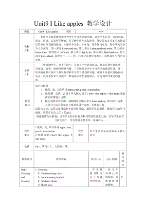 三年级下册英语教案-Unit 9 I like apples 辽师大版（三起） (7).docx