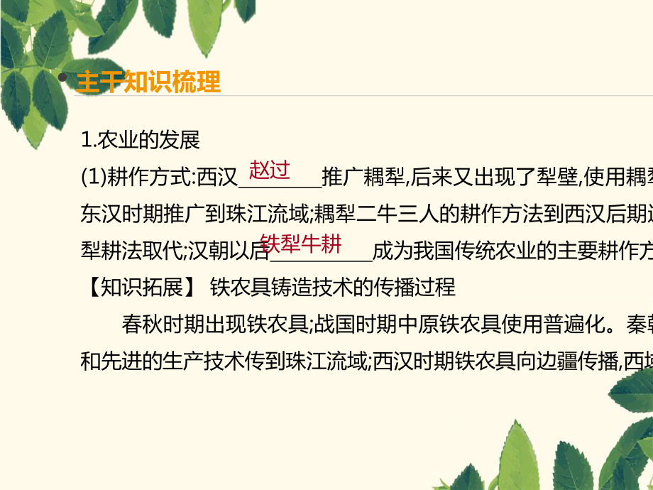 2020届高考一轮复习通史版历史课件：第2单元-第5讲-秦汉时期封建经济的初步发展.pptx_第3页