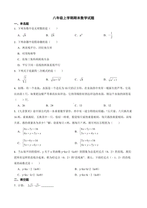 江西省吉安市青原区八年级上学期期末数学试题（附答案）.pdf