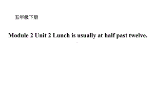 五年级下册英语课件－Module 2 Unit 2 Lunch is usually at half past twelve. 外研版（一起） (共14张PPT).ppt