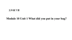 五年级下册英语课件－Module 10 Unit 1 What did you put in your bag？ 外研版（一起） (共15张PPT).ppt