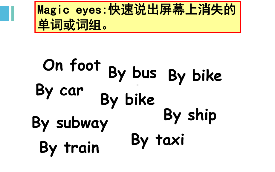 六年级上册英语课件-Unit 2 Ways to go to school Part A Let's try%26Let's talk人教PEP版(共23张PPT).pptx_第3页