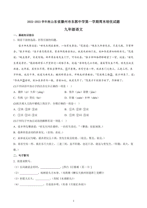 山东省滕州市东郭中学2022-2023学年九年级上学期周末培优语文试题.docx