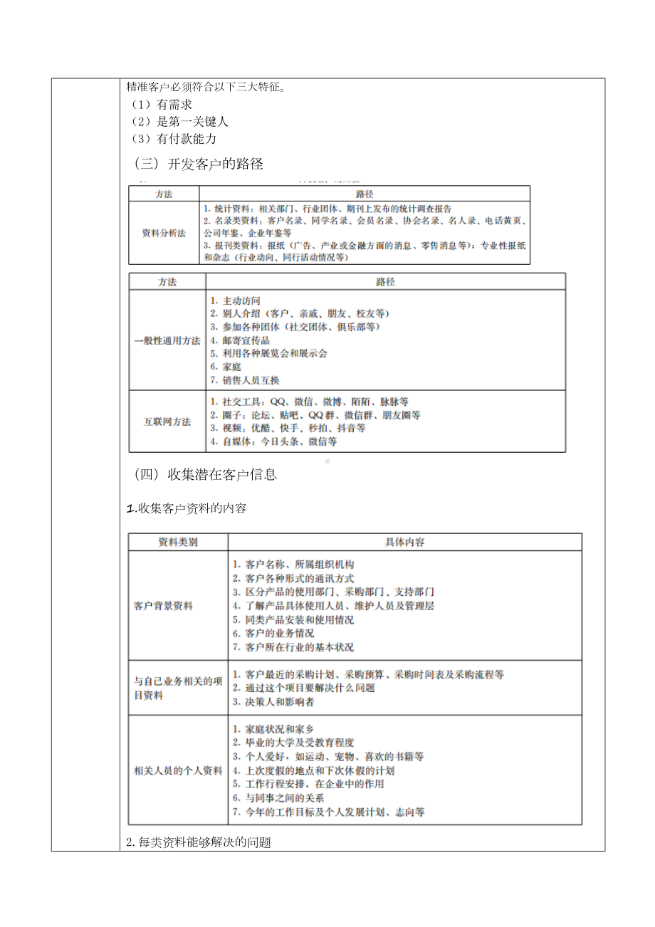 《销售技巧（第2版）》教案项目三 客户开发.doc_第3页