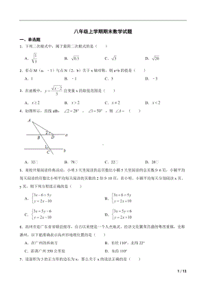 广东省茂名市高州市2022年八年级上学期期末数学试题(附答案）.pdf