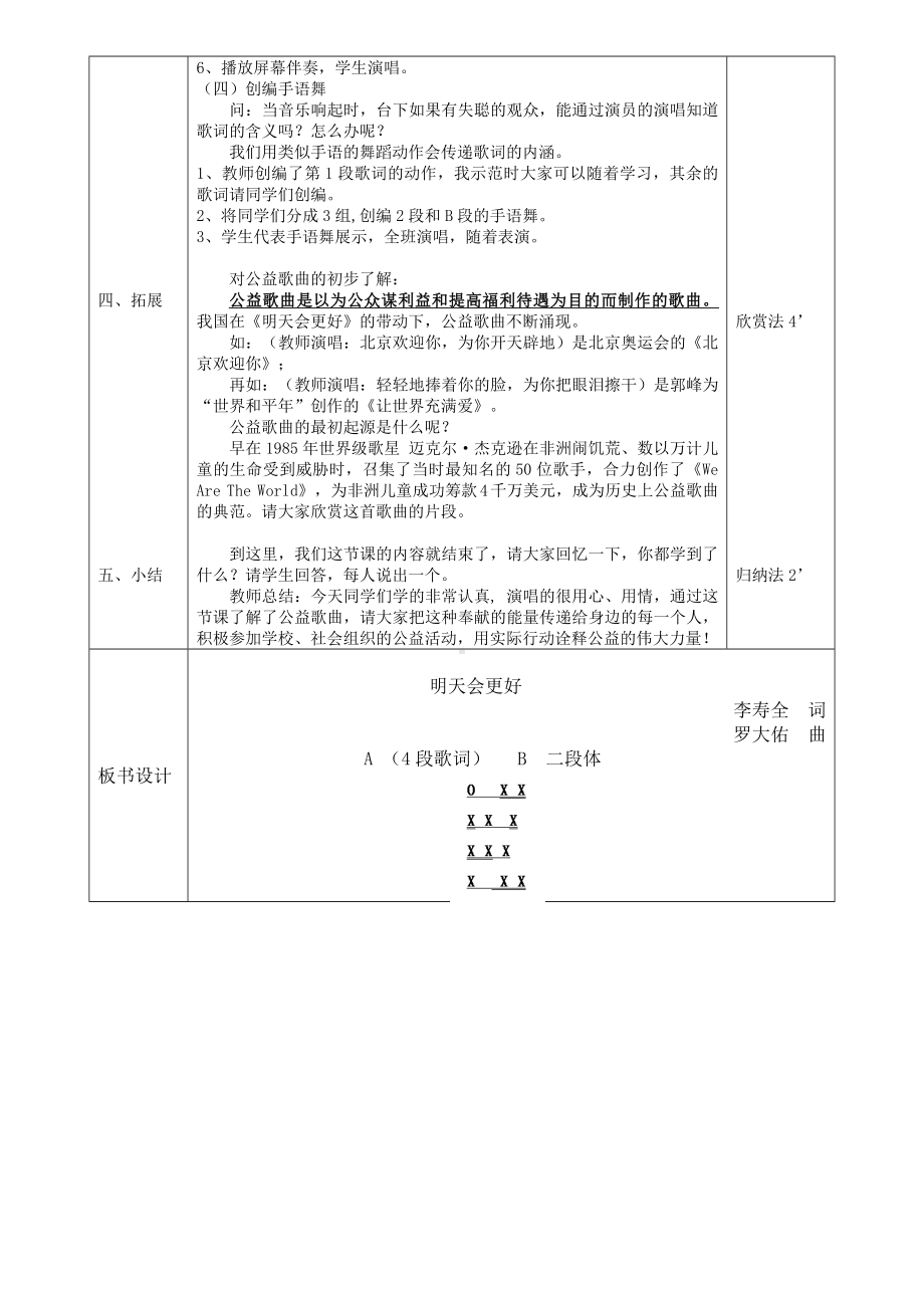 人音版六年级音乐下册（简谱）第4课《明天会更好》教学设计.docx_第2页