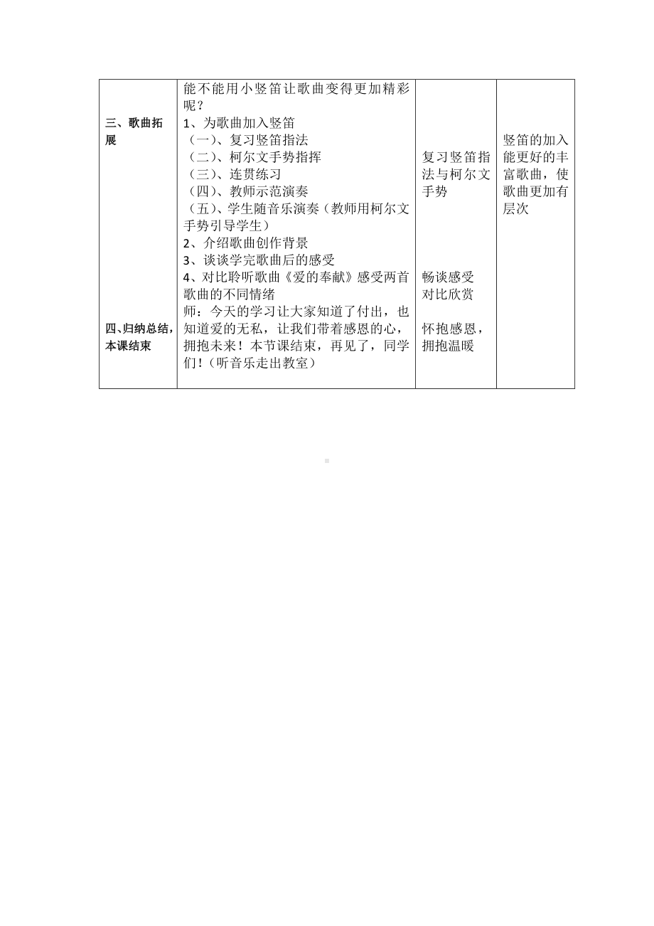 人音版五年级音乐下册（简谱）第7课《爱的奉献》教学设计.docx_第3页